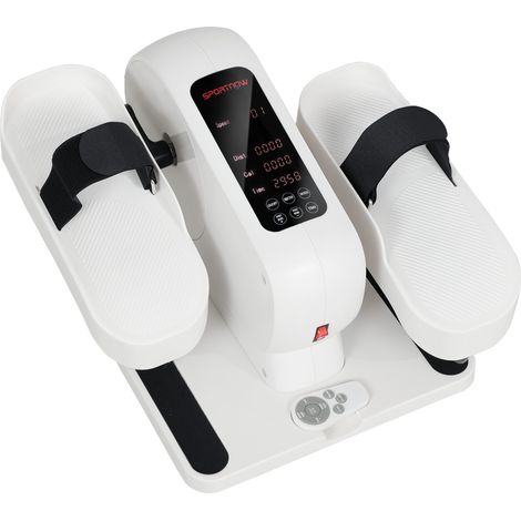 Pédalier elliptique de bureau assis, écran LED, télécommande, 12 niveaux de résistance réglables, 45x42x26 cm, blanc (1/5)
