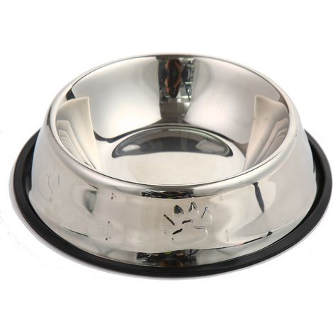 Filiyano-Profondeur : 25,5 cm. Diamètre de l’ouverture : 19,5 cm. Gamelles pour chiens en acier inoxydable avec base antidérapante en caoutchouc (1/5)