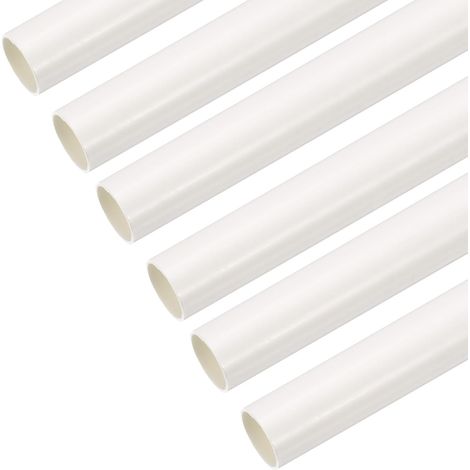 Gaine PVC 1m/39" Longueur 20mm Diamètre Extérieur Conduit Câble Blanc Tube Droit Pour Installation Câblage Électrique Pack De 6 (1/5)