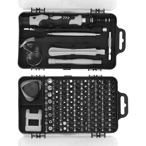 115-in-1-Schraubendreher-Set, multifunktionales Werkzeug zur Reparatur und Demontage von Uhren und Handys, Schwarz (1/5)