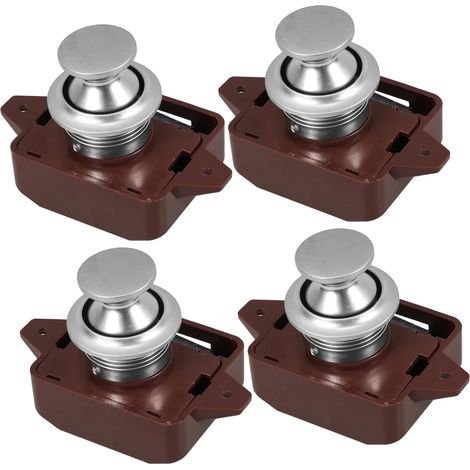 Lot de 4 serrures à bouton, poussoir pour placards de camping, car (1/5)
