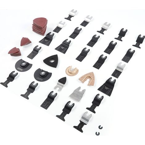 108-teiliges Set universeller oszillierender Sägeblätter aus hochkohlenstoffhaltigem Stahl zum Schneiden und Polieren, kompatibel mit Bosch Multi X (1/5)