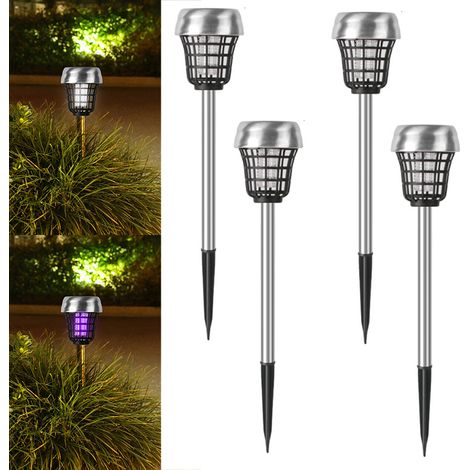 4X Piège à Moustiques Solaire Étanche – Lampe LED Répulsif Solaire Extérieur pour Jardin,Terrasse – Anti Insectes – Éclairage pour Cour et Jardinage (1/5)