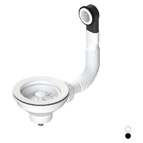 PILETTA 114 MM PER LAVELLO CON FORO 90 MM COLOR Misura: Bianco (1/2)