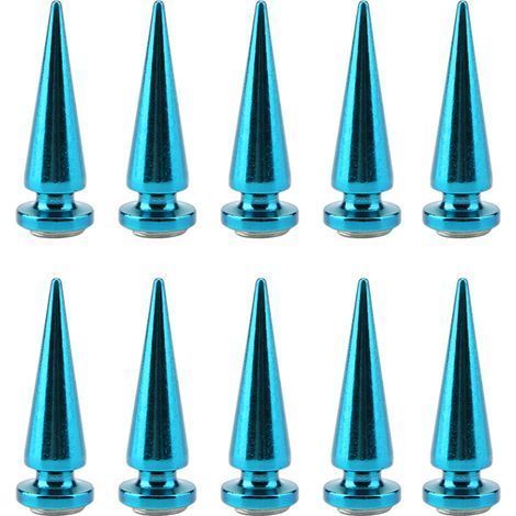 10 Nieten und Schraubnägel mit Metallspitzen für DIY-Lederarbeiten (Blau) (1/5)