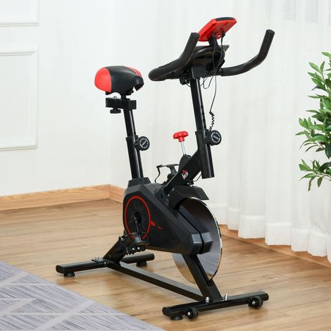 Bicicletta da casa indoor con schermo LCD, freno d’emergenza, nera DESVIAE (1/5)
