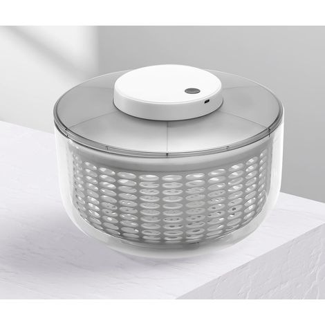 Essoreuse à Salade,6 L, Grande capacité, électrique, pour Lave-Fruits, égouttoir, passoire, Charge USB, essoreuse à laitue, Nettoyeur avec Bol (1/5)