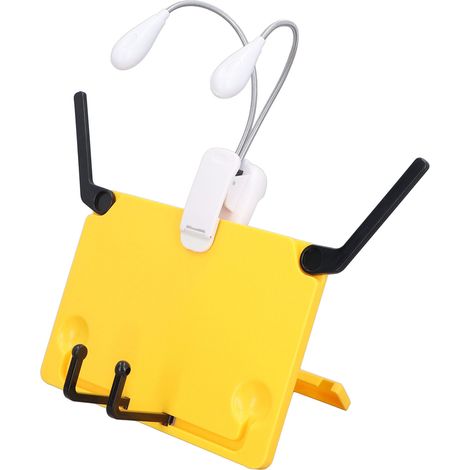 Pupitre de musique lumineux pliable de bureau avec support pour partitions, livres et tablettes et lampe de lecture à pince (1/5)