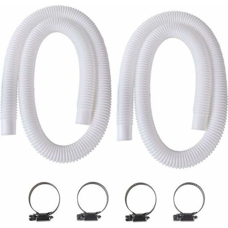Tuyau de Piscine, 2Pcs 32mm Tuyau pour Piscine Hors Sol, 150cm/59in Tuyau pour Pompe de Piscine pour Intex 330 GPH, 530 GPH et 1000 GPH (1/4)