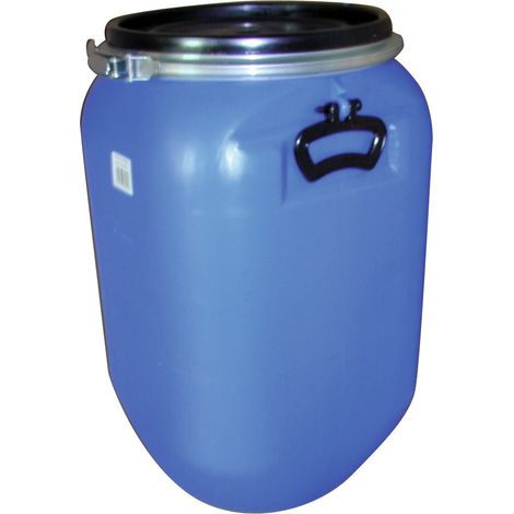 Fût alimentaire 60l en polyéthylène haute densité – Ouverture totale pour nettoyage facile – Fermeture hermétique par cerclage (1/4)
