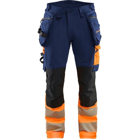 Pantalon de travail haute visibilité stretch 4D 1125 - Marine/Orange S - FR(40) - SE(C46) - Courtes