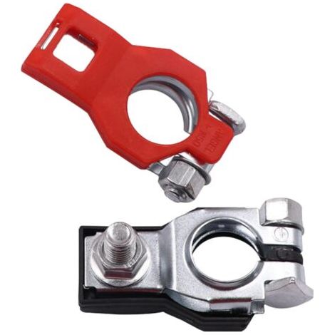 Connettore per batteria auto in ferro, 1 paio di clip per terminali positivo e negativo, clip per cavi resistenti per una connessione rapida, compatibile con accessori per batterie, utilizzare (1/5)