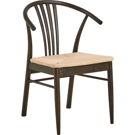 Lot de 2 chaises avec accoudoirs 54x54x83 cm en chêne marron (1/5)