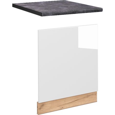 Frontblende Fame-Line, Weiß Hochglanz, 60 cm , AP Anthrazit, Vicco