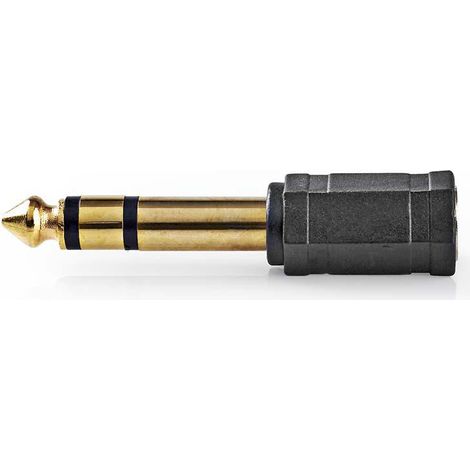 Stereo Audio Adapter 6,35 mm Hane 3,5 mm Hona Guldplaterad Rak ABS Svart 10 Stk. Kunststoff (1/5)