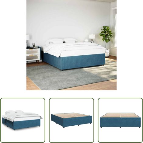 Samt - Bettgestell Blau 180x200 cm Samt (1/5)