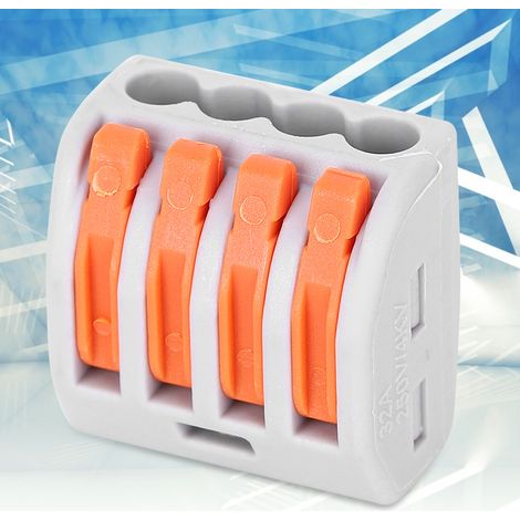 Lot de 10 borniers PCT-214 à 4 voies pour câbles électriques d'éclairage, connexion rapide (1/5)