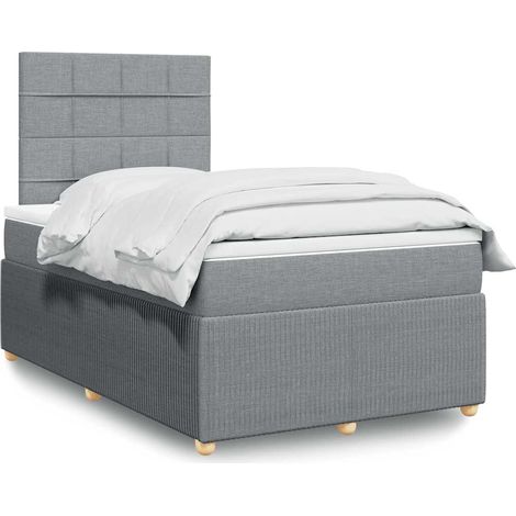 Boxspringbett mit Matratze Hellgrau 120x200 cm Stoff (1/5)