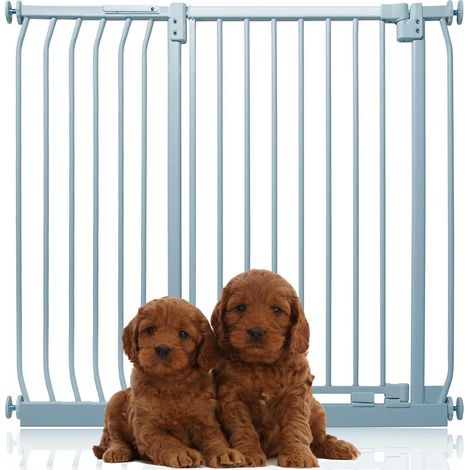 Bettacare Extra Tall Elite Dog Gate, 107cm - 116cm, Matt Grey, Extra Tall 96.8cm in Height, Pressure Fit Pet Gate