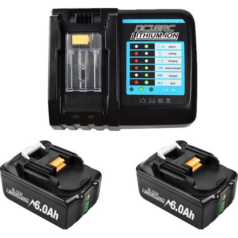 Batterie, 18V Li-ion, Indicateur LED, 2 6Ah 3A Chargeur (1/2)