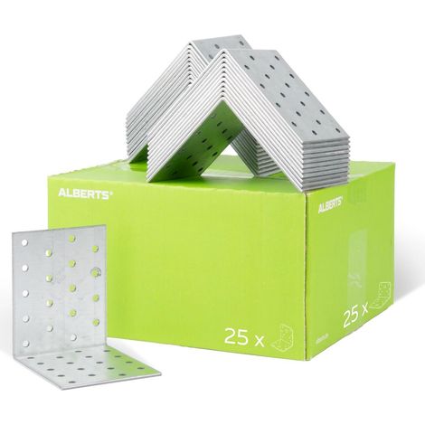 GAH-Alberts 332068 Squadretta di giunzione angolare multiforo, Acciaio, 100 x 100 x 80 mm / 25 pz (1/4)