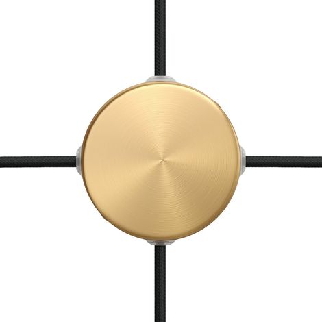 Kit câbles créatifs Mini rosace cylindrique en métal avec 4 trous latéraux (boîte de jonction) - Bronze satiné