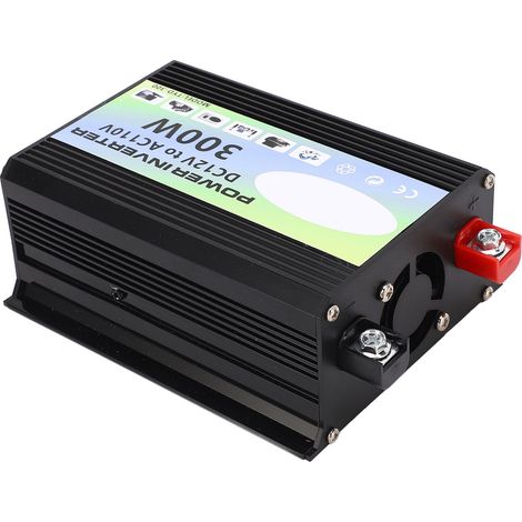 300W 12V auf 110V Wechselrichter, modifizierte Sinuswelle, 2 USB-Anschlüsse + Steckdose, Leistungsanzeige. (1/5)