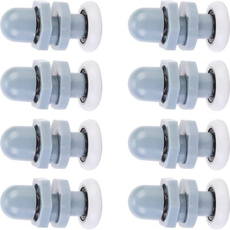 Rulli singoli per porta doccia, binari scorrevoli per porta in vetro del bagno, per la sostituzione dei rulli di scorrimento della porta in vetro della doccia, colore grigio (20 mm)