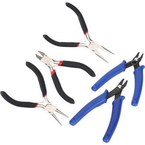 Lot de 5 pinces à bijoux, outils de fabrication d'accessoires faits main avec pochette pour la création de bijoux (1/5)