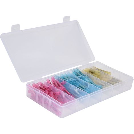Kit 100 pièces de connecteurs à sertir étanches isolés, manchons thermorétractables pour épissure de câbles électriques, bornes à emboîter imperméables. (1/5)