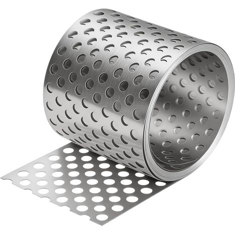 Grille d'avant-toit en aluminium - 8 cm x 7 m - Tôle perforée - Bande d'aération - Grille de protection contre les oiseaux - Grille anti-insectes en aluminium pour empêcher les oiseaux, les insectes (1/5)