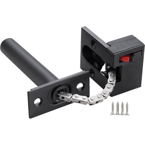 Anti-theft door bolt installation concealed by stainless steel anti-theft chain (1/5)