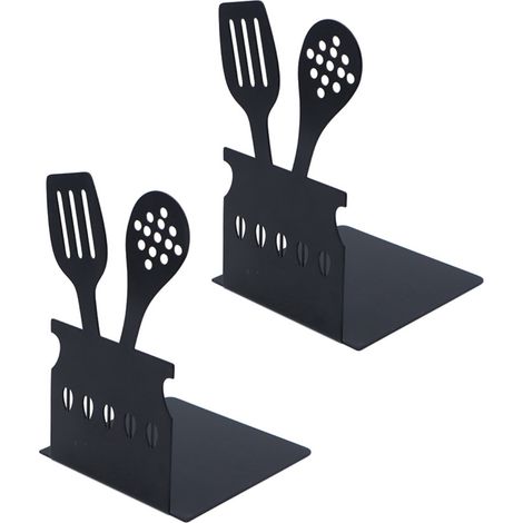 2 Stück Dekorative Buchstützen für Küche und Büro, hohl, aus Metall - 2 Stück Dekorative Buchstützen für Küche und Büro, hohl, aus Metall (1/5)