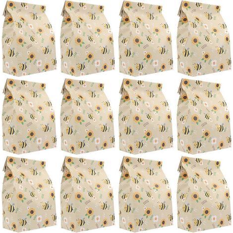 Lot de 12 sacs cadeaux en papier pour bonbons, dragées, gâteaux et autres gourmandises.-18.00X9.50X0.30CM (1/4)
