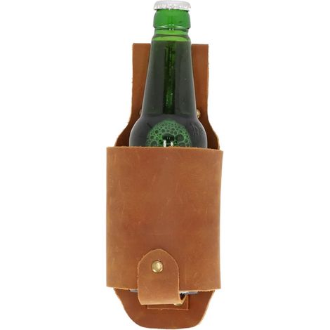 Porte-Bouteille en Cuir Pour Ceinture - Marron - 8,4 x 7,2 x H 22 cm - Livraison gratuite (1/5)