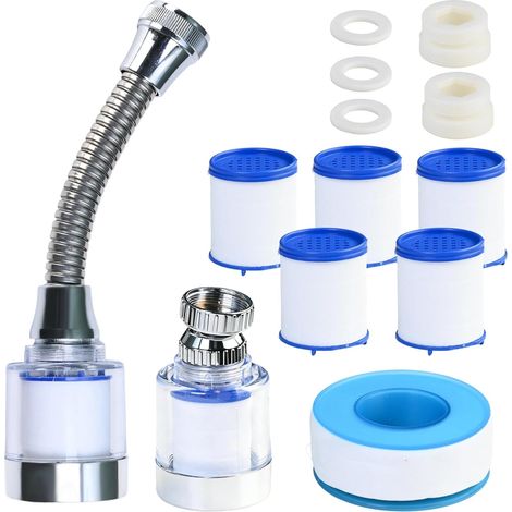 2 Pièces Filtre Robinet, 5s, Rotation 360°, Anti-Calcaire, Cuisine Salle de Bain (1/5)