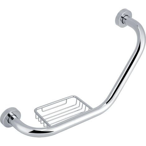 Barre d'Appui Douche,Barre avec Porte-Savon Rampe de Salle Bain WC Poignée sécurité pour bras baignoire en acier inoxydable Porte Main Courante Acier Inoxydable d'appui baignoire-douche porte-savon (1/5)