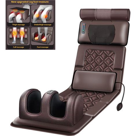 Tapis De Massage Corps, Siège de massage, Matelas de massage électrique, Support 3D, 3 niveaux, 5 modes, pour cou taille épaules dos (1/5)