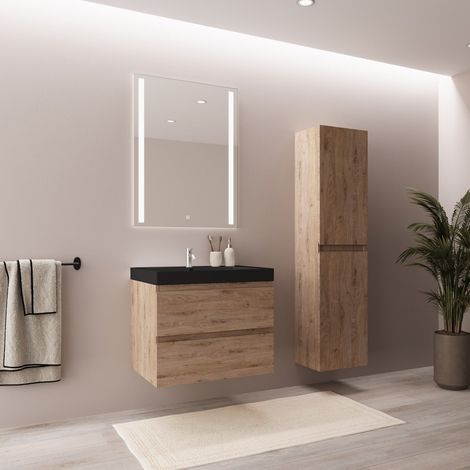 Ensemble meuble vasque 60 cm avec colonne - LOMAZOO Avalon - (1/5)