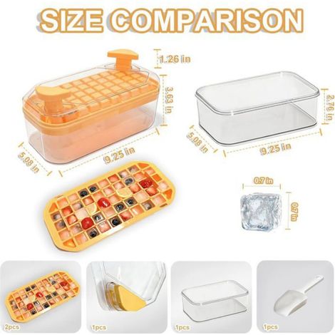 Bac à glaçons - - 100 cubes - empilable - sans BPA - grand bac 200 glaçons (1/5)