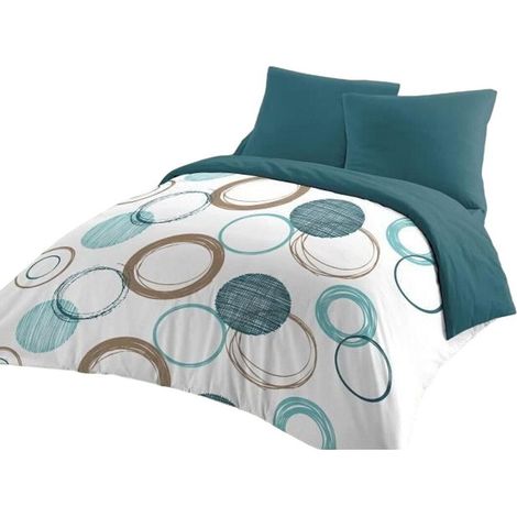home-linge-passion Bettwäsche-Set Blau-Türkis 240x260 cm