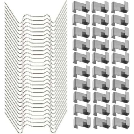 120 Pcs Clips de fixation pour vitre de verre à effet de serre en acier inoxydable (avec 60 clips de fil W pour vitrage en serre et 60 clips de chevauchement en Z pour vitrage de serre) (1/5)