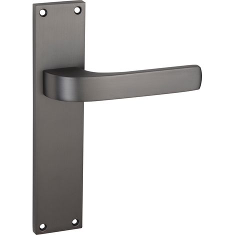 Manilla puerta zamak placa rectangular grafito alta intensidad 230mm (1/5)