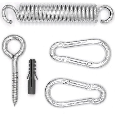 AMANKA Crochet de Plafond mur incl mousquetons ressort en métal pour accrocher fauteuil suspendu balancelle chaises suspendues max 150kg (1/6)