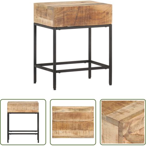 Table de canapé vintage - Table d'appoint 40x30x50 cm Bois massif de manguier brut (1/5)