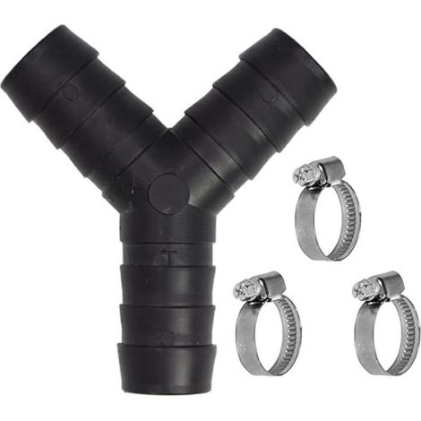 Pièces et raccords pour tuyaux d'arrosage Distributeur en Y bidirectionnel 3/4 in (19 mm) pour tuyau d'évacuation, y compris colliers de serrage (1/5)
