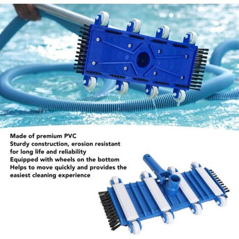 NALOOKAMIC Tête d'aspiration de piscine avec brosse en PVC, Kit de remplacement de tête d'aspiration de piscine de 14 pouces pour accessoires de nettoyage de piscine