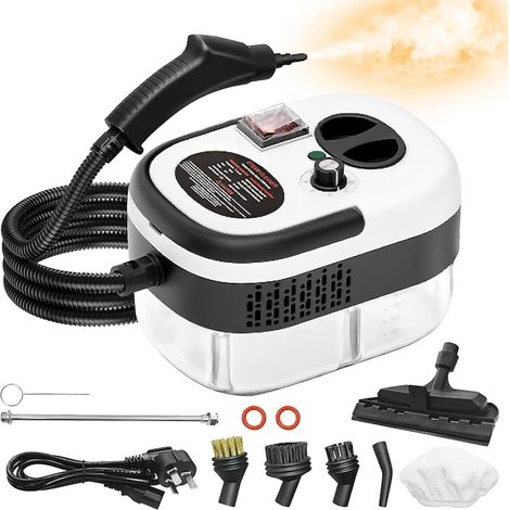 Nettoyeur vapeur, 2500 W, réservoir de 1,2 l, kit 9 pièces, noir et blanc (1/5)