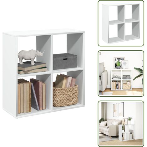 Raumteiler-Bücherregal Weiß 69,5x29x69,5 cm Holzwerkstoff - Raumteiler - Raumtrenner - Bücherregal - Raumteiler Bücherregal (1/5)