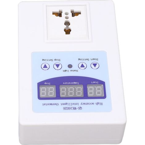 Hochpräziser, intelligenter digitaler Thermostat, automatische Temperaturregelung, Weitbereichsnetzteil (110–240 V Wechselstrom), EU-Stecker, weiß, Thermoschalter (1/5)